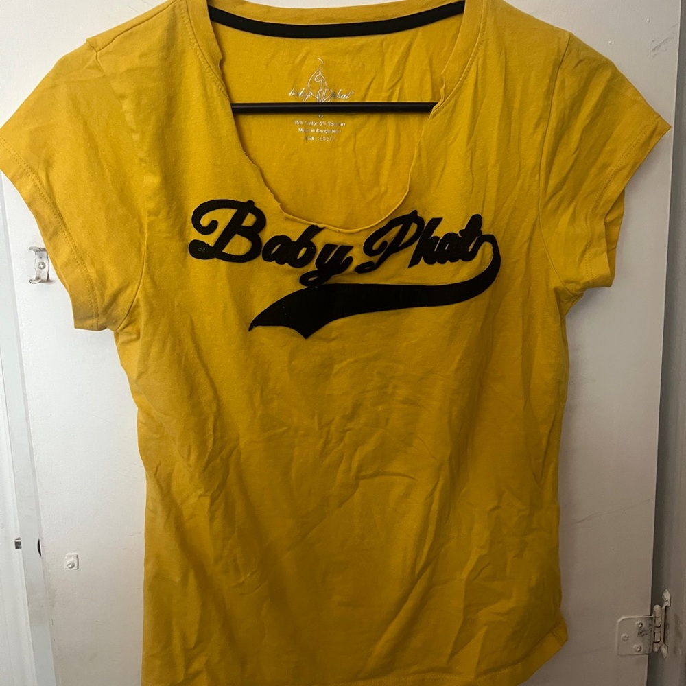 Baby Phat Yellow and Black Logo Tee